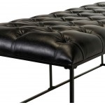 Surya Savoy Black Upholstered Bench 18"H X 22"W X 48"D