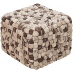 Surya Summit Brown Ottoman 12"H X 18"W X 18"D