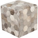 Surya Trail Light Gray Ottoman 18"H X 18"W X 18"D