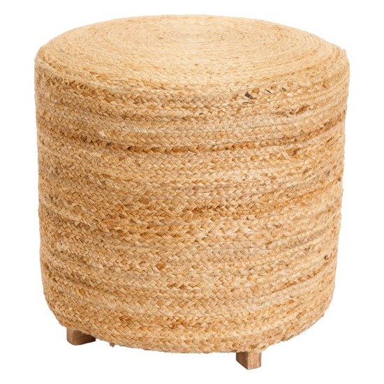 Surya Tropics Wheat Ottoman 18"H X 18"W X 18"D