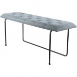 Surya Vedika Slate Upholstered Bench 17"H X 43"W X 14"D