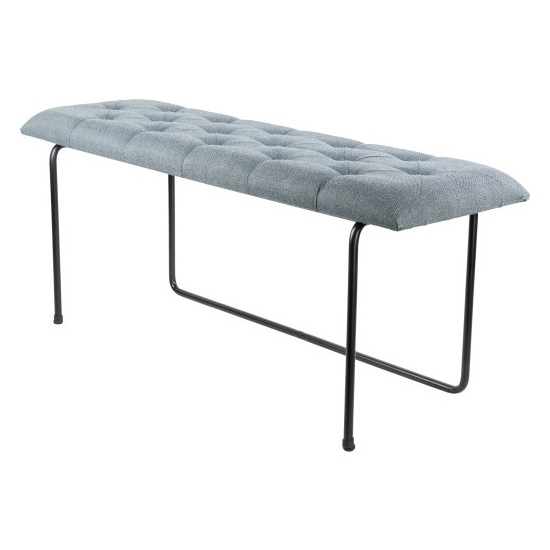 Surya Vedika Slate Upholstered Bench 17"H X 43"W X 14"D