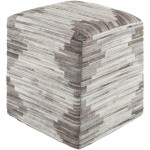 Surya Zander Black, Light Gray Ottoman 18"H X 18"W X 18"D