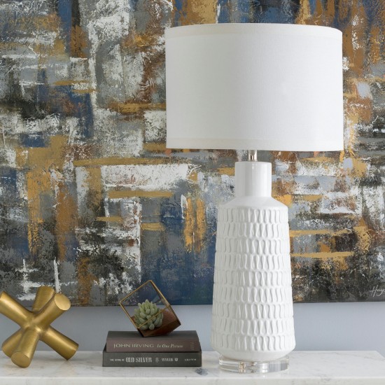 Surya Mcrae White Lighting 35"H X 18"W X 18"D