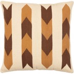 Surya Andrea Cream, Dark Brown Pillow Cover 18"H X 18"W