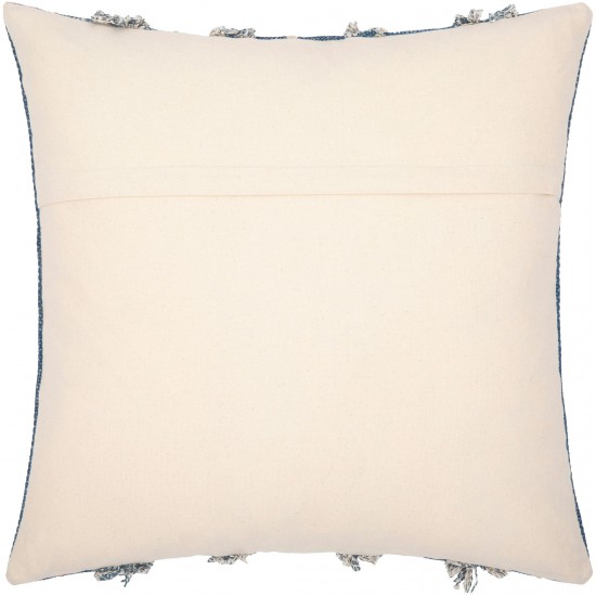 Surya Ashbury Dark Blue, Light Beige Pillow Cover 20"H X 20"W
