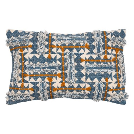 Surya Ashbury Dark Blue Pillow Cover 14"H X 22"W