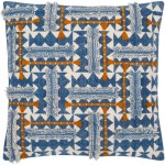 Surya Ashbury Dark Blue Pillow Cover 18"H X 18"W