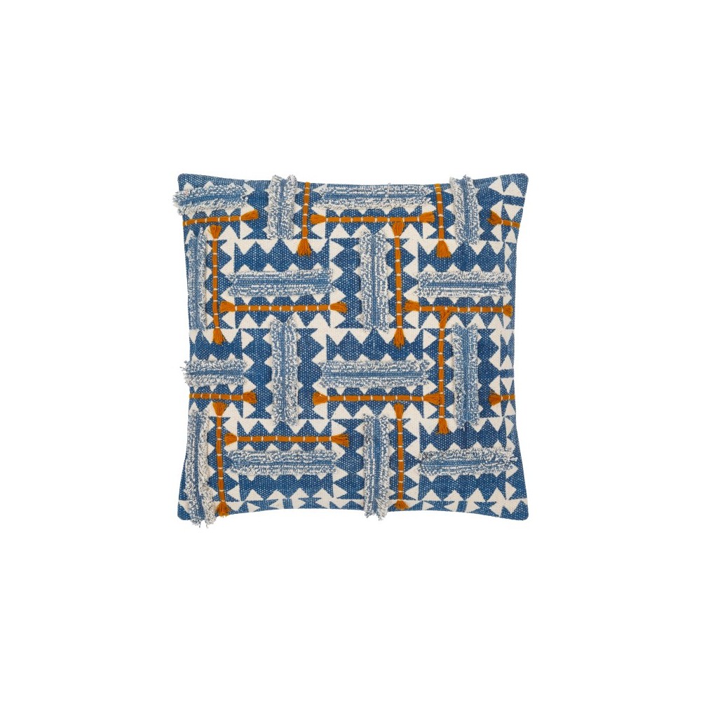 Surya Ashbury Dark Blue Pillow Cover 18"H X 18"W Surya Ashbury Dark Blue Pillow Cover 18"H X 18"W