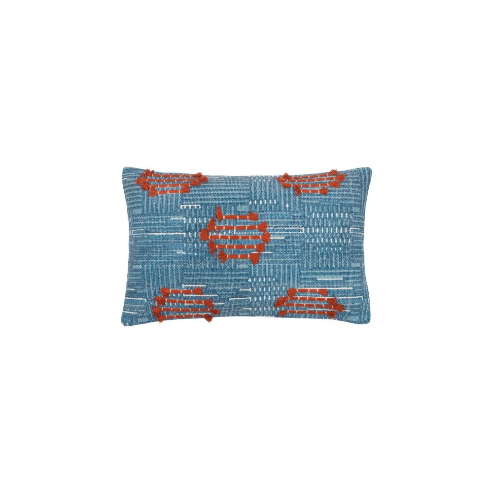 Surya Ashbury Blue Pillow Cover 14"H X 22"W Surya Ashbury Blue Pillow Cover 14"H X 22"W