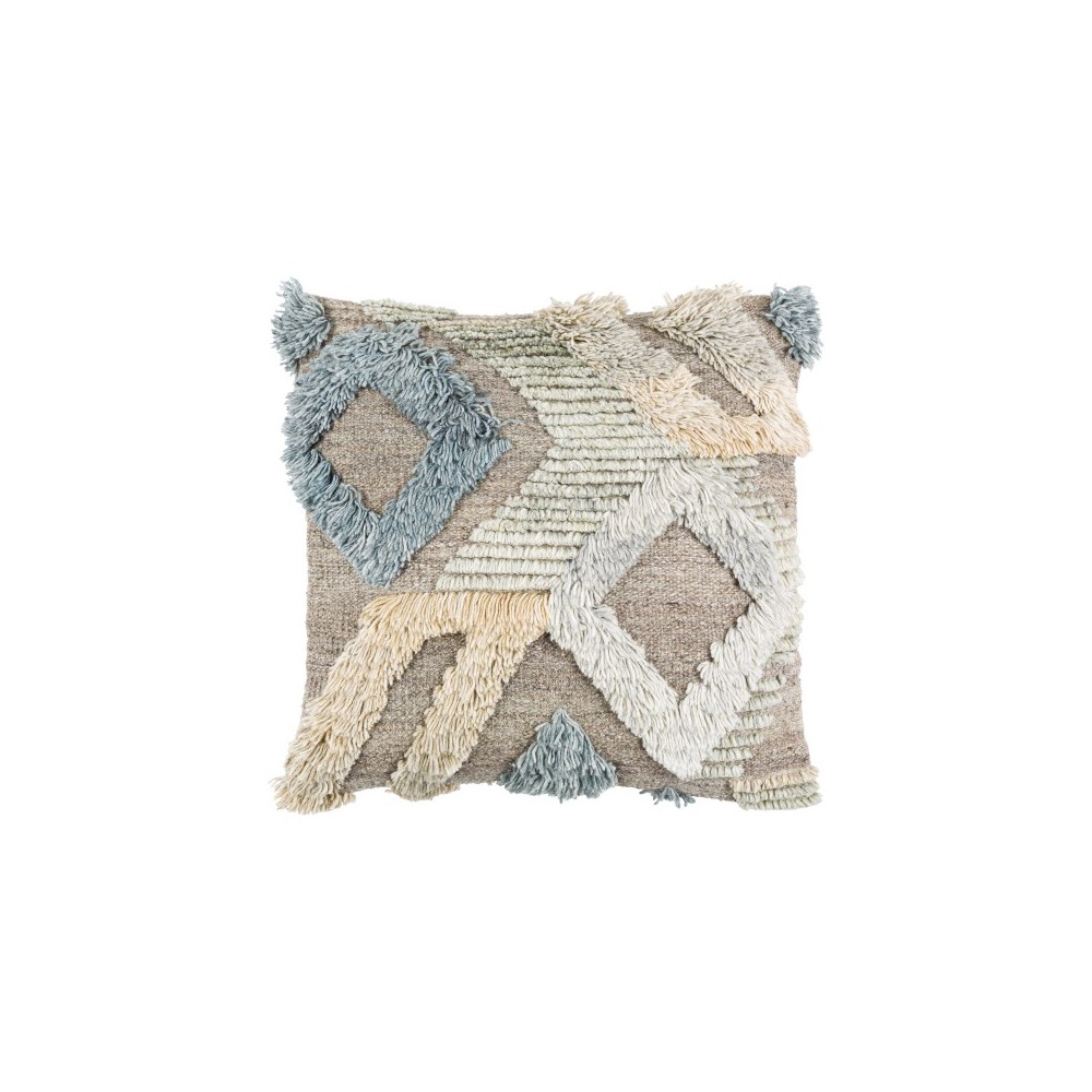 Surya Baracoa Gray, Light Beige Pillow Cover 20"H X 20"W Surya Baracoa Gray, Light Beige Pillow Cover 20"H X 20"W