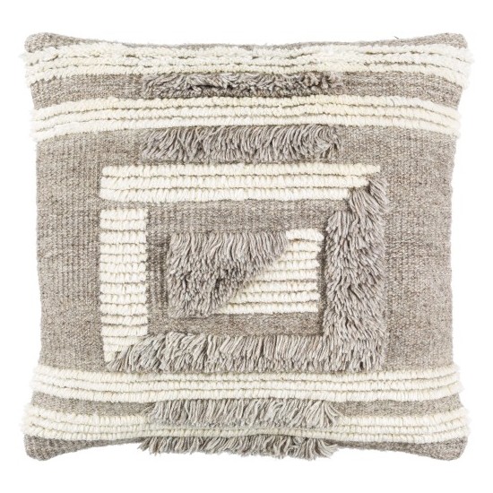 Surya Baracoa Gray Pillow Cover 22"H X 22"W