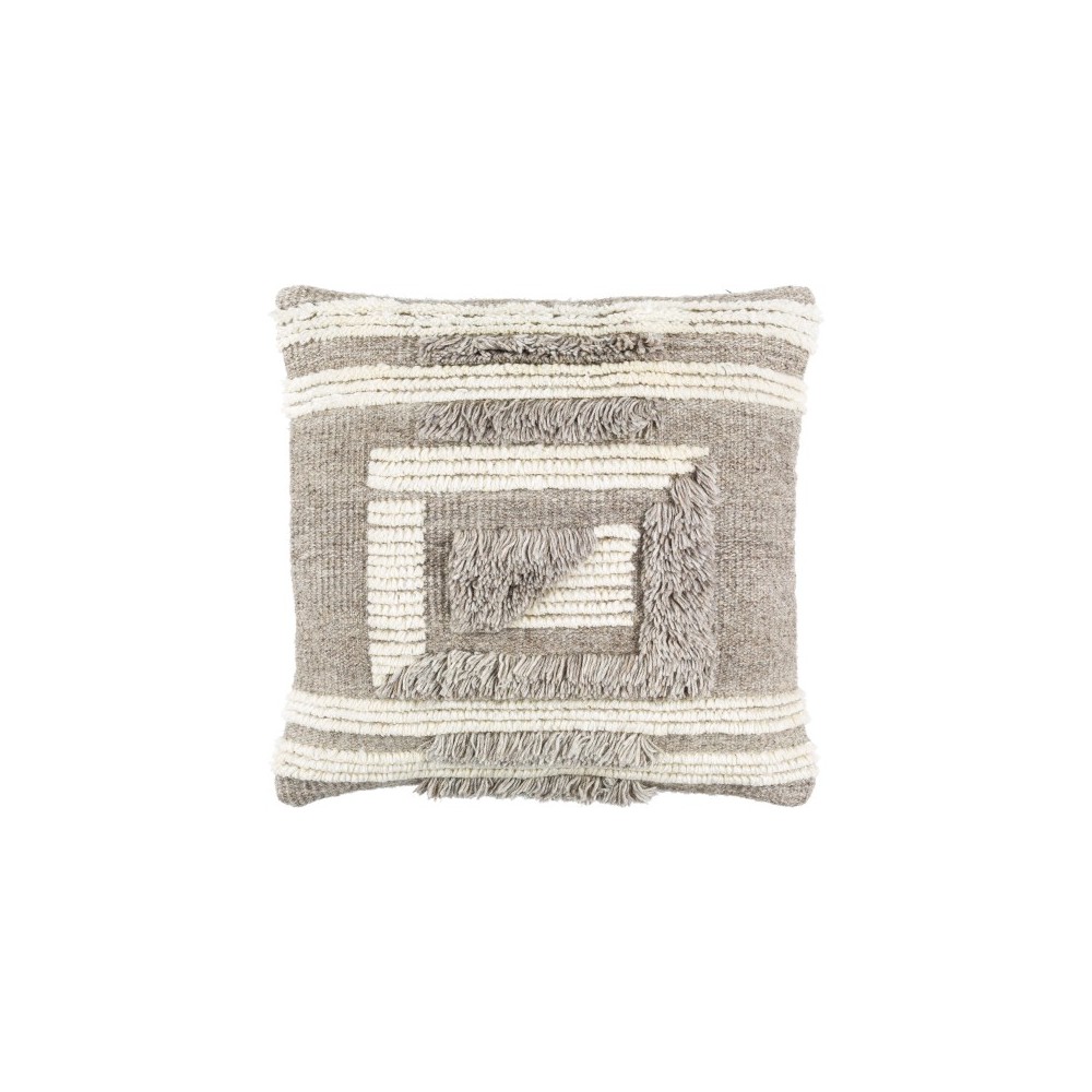 Surya Baracoa Gray Pillow Cover 22"H X 22"W Surya Baracoa Gray Pillow Cover 22"H X 22"W