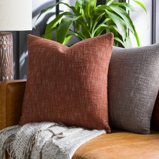 Surya Bisa Brown Pillow Cover 14"H X 22"W
