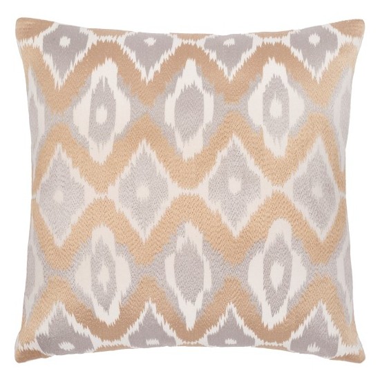 Surya Ikat Luxe Ivory Pillow Cover 22"H X 22"W