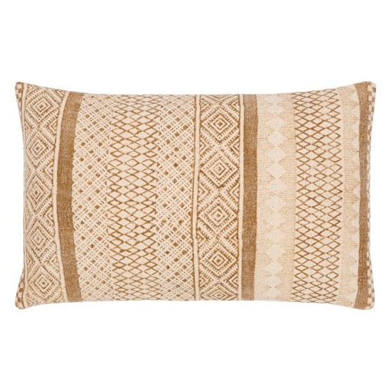 Surya Janya Light Beige, Tan Pillow Cover 14"H X 22"W