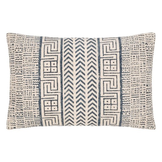 Surya Janya Pillow Cover 14"H X 22"W Dark Blue