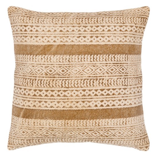 Surya Janya Pillow Cover 20"H X 20"W Light Beige & Tan