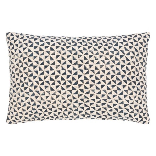 Surya Janya Pillow Cover 14"H X 22"W Dark Blue, Light Beige