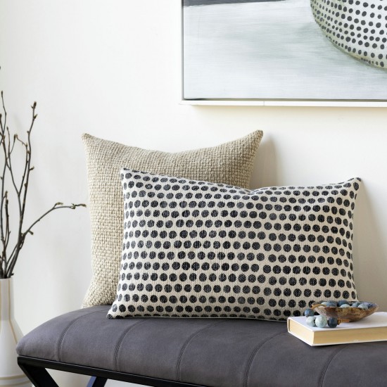 Surya Janya Pillow Cover 22"H X 22"W - Black