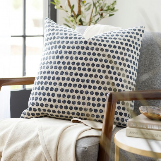 Surya Janya Pillow Cover 22"H X 22"W - Dark Blue