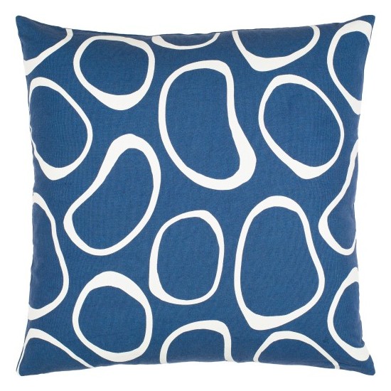 Surya Lachen Dark Blue, Cream Pillow Cover 20"H X 20"W