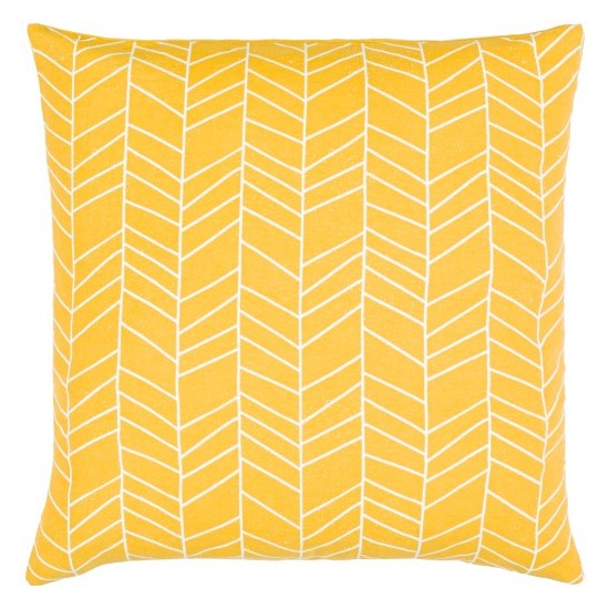 Surya Lachen Saffron, Cream Pillow Cover 18"H X 18"W