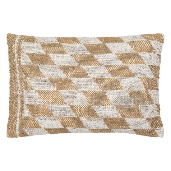 Surya Lewis Charcoal & Medium Brown Pillow Cover 14"H X 22"W