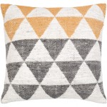 Surya Lewis Charcoal Pillow Cover 22"H X 22"W