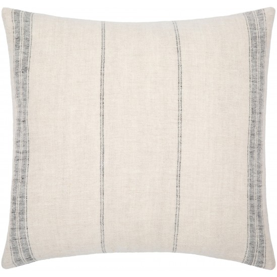 Surya Linen Stripe Light Beige Pillow Cover 20"H X 20"W