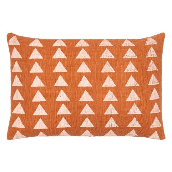 Surya Malian Pillow Cover 14"H X 22"W Brick Red & Dusty Pink