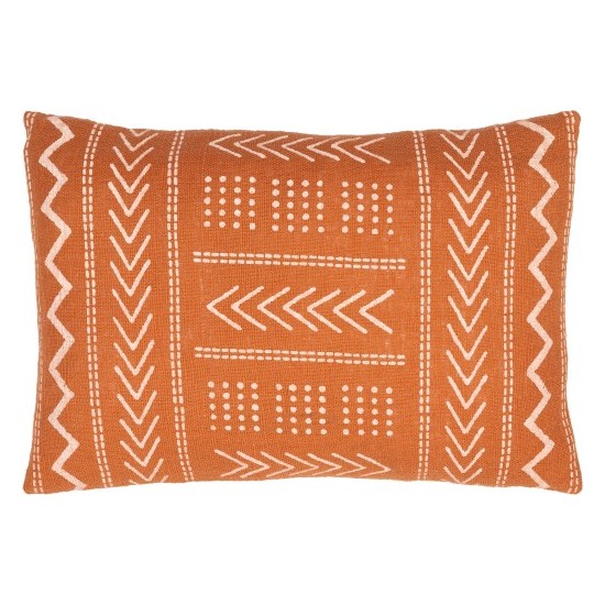 Surya Malian Brick Red Pillow Cover 14"H X 22"W