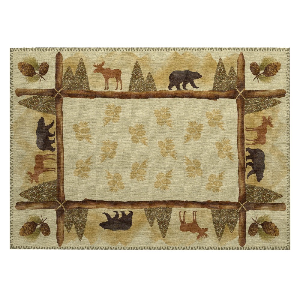 Addison Rugs Adventure AAD32 Khaki 1'8" x 2'6" Rug Addison Rugs Adventure AAD32 Khaki 1'8" x 2'6" Rug