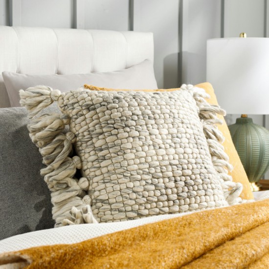 Surya Narvik Gray Pillow Cover 13"H X 20"W