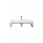 Two Boston 15 1/4" Wall Brackets Brushed Nickel w/31.5" White Composite Top