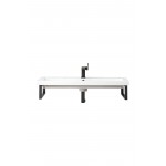 Two Boston 15 1/4" Wall Brackets, Matte Black w/39.5" White Glossy Composite Top