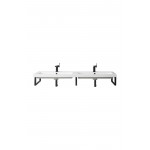 Three Boston 18" Wall Brackets, Matte Black w/63" White Glossy Composite Top