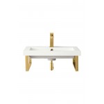 Two Boston 18" Wall Brackets, Radiant Gold w/23.6" White Glossy Composite Top