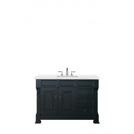 Brookfield 48" Single Vanity Antique Black w/ 3 CM Arctic Fall Solid Surface Top