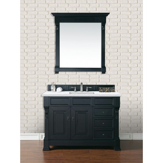 Brookfield 48" Single Vanity Antique Black w/ 3 CM Arctic Fall Solid Surface Top