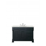 Brookfield 48" Single Vanity Antique Black w/ 3 CM Jasmine Pearl Quartz Top