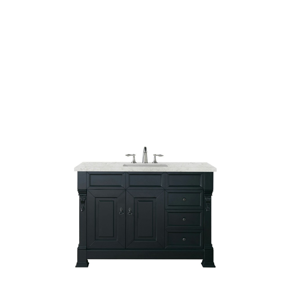 Brookfield 48" Single Vanity Antique Black w/ 3 CM Jasmine Pearl Quartz Top Brookfield 48" Single Vanity Antique Black w/ 3 CM Jasmine Pearl Quartz Top