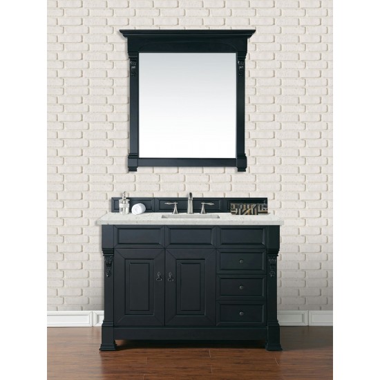 Brookfield 48" Single Vanity Antique Black w/ 3 CM Jasmine Pearl Quartz Top