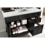 Brookfield 48" Single Vanity Antique Black w/ 3 CM Jasmine Pearl Quartz Top