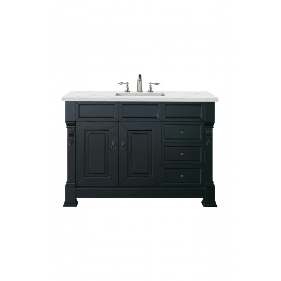 Brookfield 48" Single Vanity, Antique Black w/ 3 CM Ethereal Noctis Quartz Top