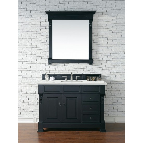 Brookfield 48" Single Vanity, Antique Black w/ 3 CM Ethereal Noctis Quartz Top