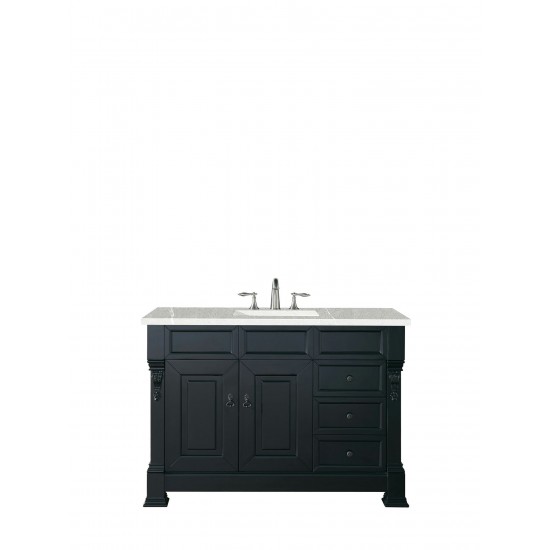 Brookfield 48" Single Vanity, Antique Black w/ 3 CM Eternal Serena Quartz Top