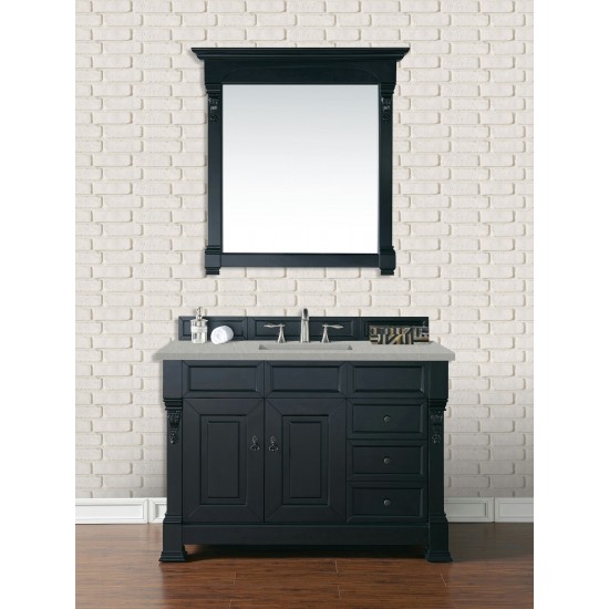 Brookfield 48" Single Vanity, Antique Black w/ 3 CM Eternal Serena Quartz Top