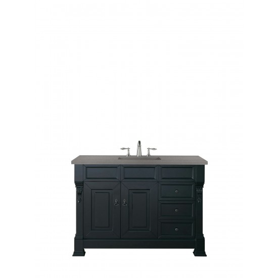 Brookfield 48" Single Vanity, Antique Black w/ 3 CM Grey Expo Quartz Top