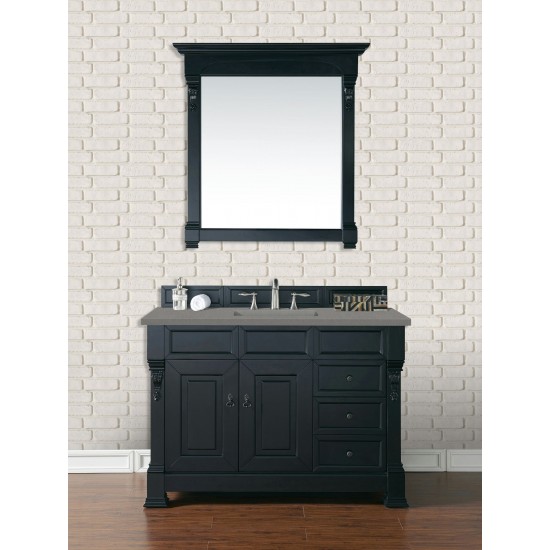 Brookfield 48" Single Vanity, Antique Black w/ 3 CM Grey Expo Quartz Top